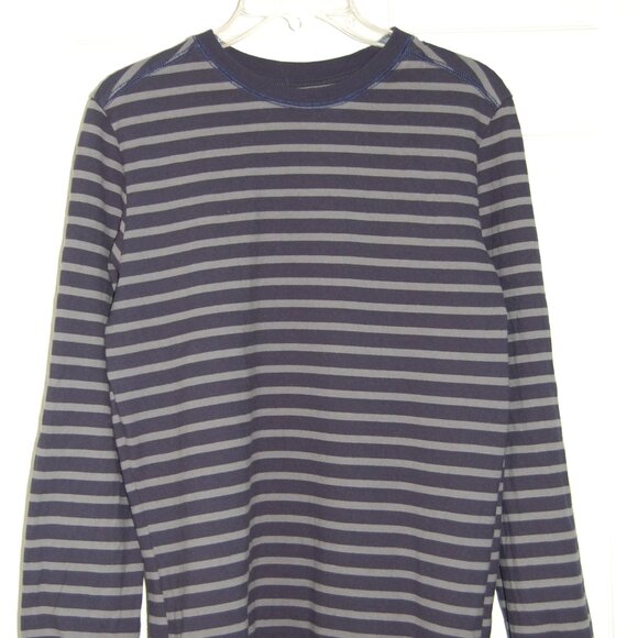 Good Fellow Navy-Gray Striped Long Sleeve Top, Men S (Bust: 38") - Picture 2 of 5